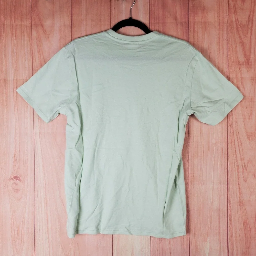 The North Face T Shirt Men Small Light Green Cotton‎ Logo Standard Fit Outdoor